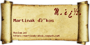 Martinak Ákos névjegykártya